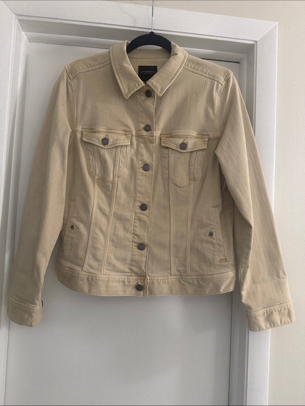 Liverpool Tan Jean Jacket with Button Front